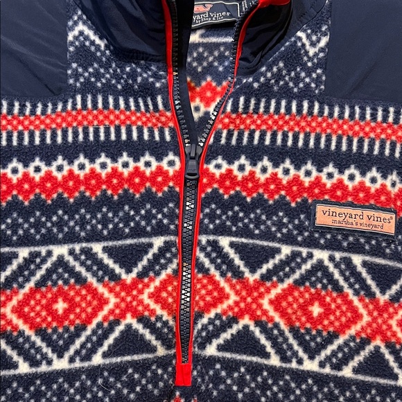 Men's Stylish Quarter Zip-Up Sweater in Navy and Red - Picture 4 of 6